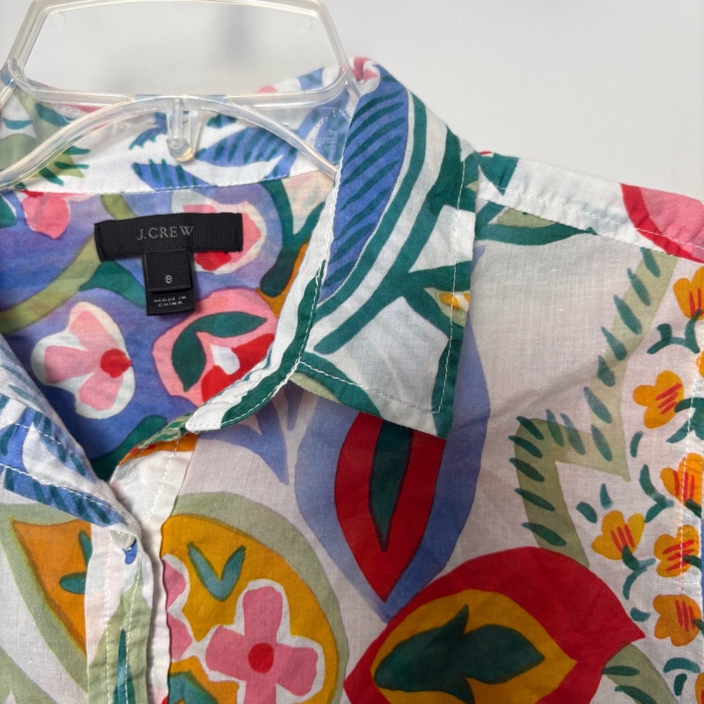 J. Crew Bold Colorful Floral Button Up - Picture 2 of 7